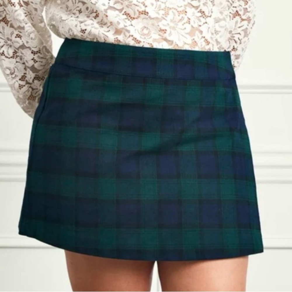 Hill House Plaid Green and Blue Skirt